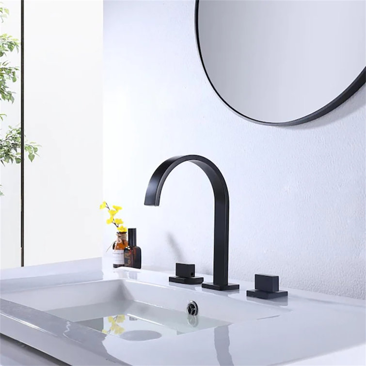 TROJKA Double Handle Bathroom Sink Faucet, For 3 Hole Installation Hole